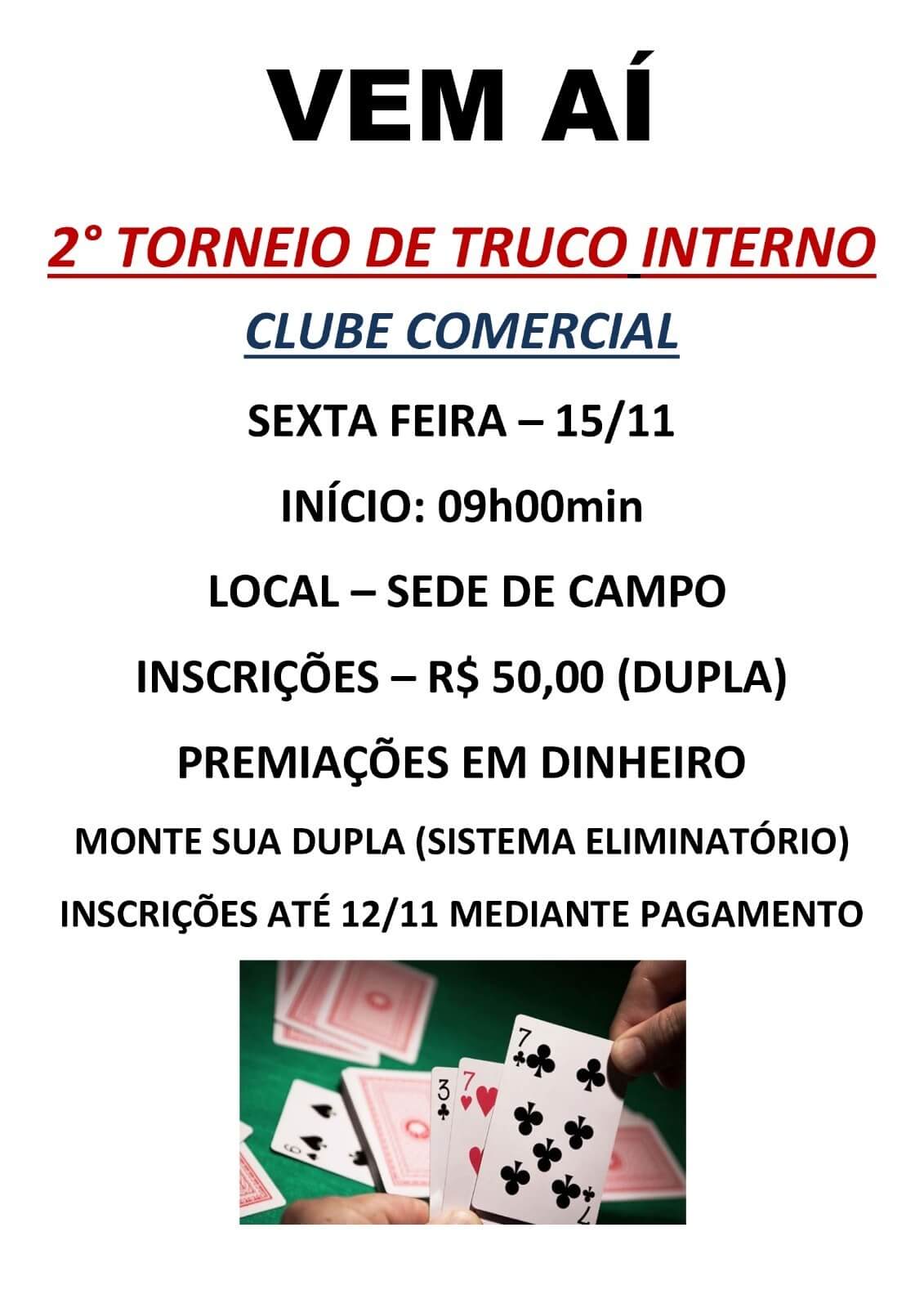 TORNEIO DE TRUCO - CLUBE COMERCIAL ARAPONGAS